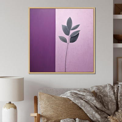 Collage minimaliste de feuilles en mauve