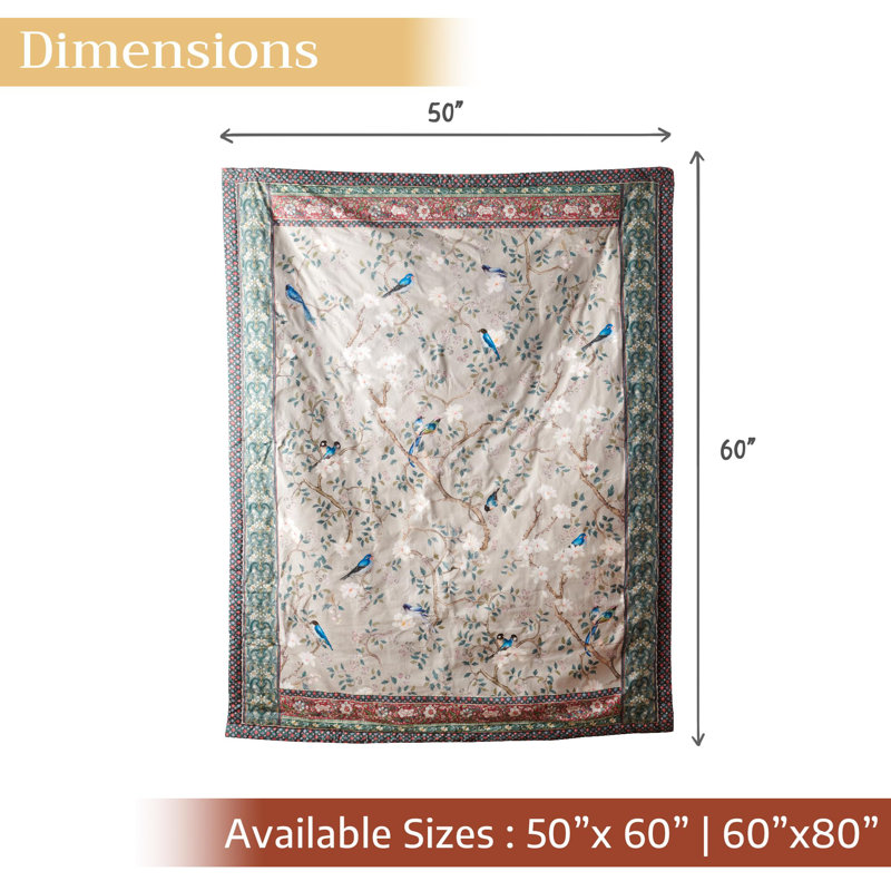 Maison d'Hermine Jeté 100 % coton Osaka - 50'' X 60'', L 60 po x l 50 po