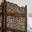 Paravent en bois pliable à 4 panneaux avec motifs sculptés complexes