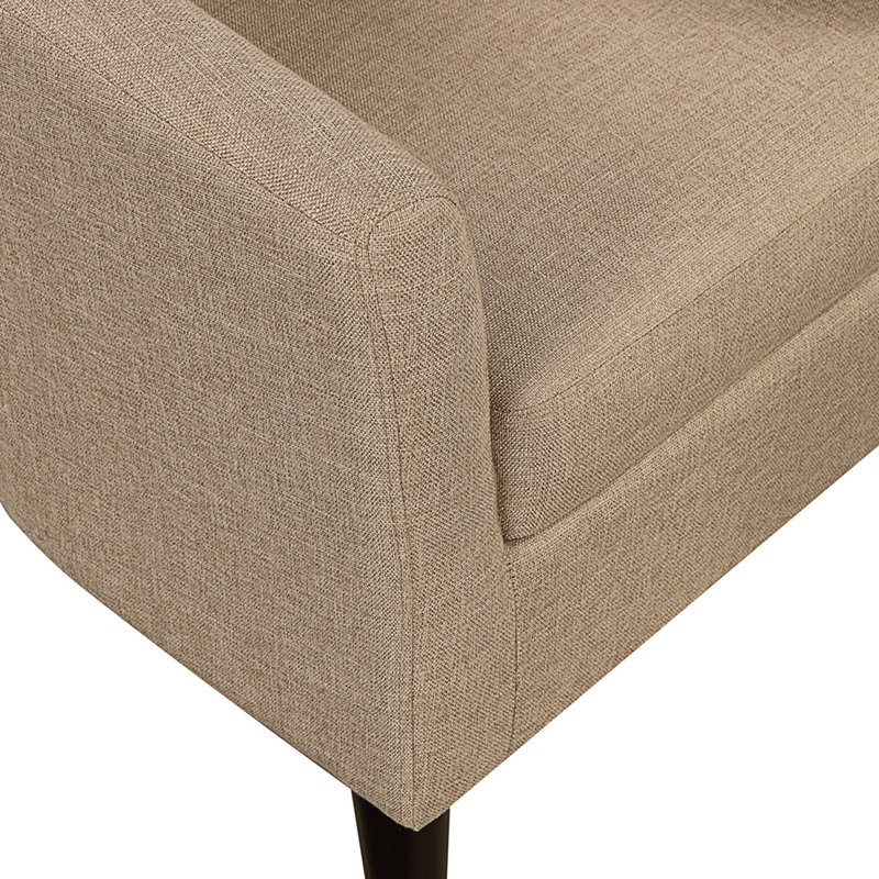Fauteuil demi-tonneau avec repose-pieds Anges, Lin brun clair
