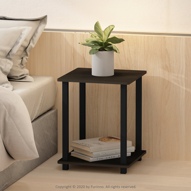 Table de chevet Bertrum, Espresso / noir