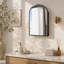 Armoire à pharmacie vintage avec miroir, rangement, design élégant en forme d'arche et étagère réglable pour une organisation optimale de la salle de bain-212378516-212378519