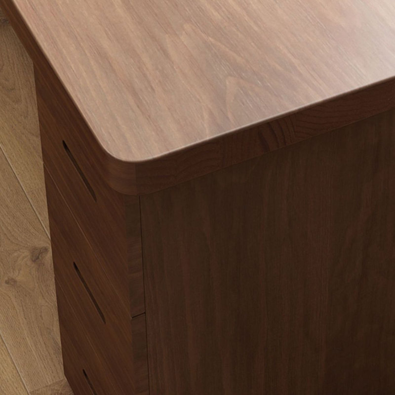 Nut-brown L-Shaped Solid Wood desks, 29.53" H x 62.99" W x 47.24" D, Left Hand Return