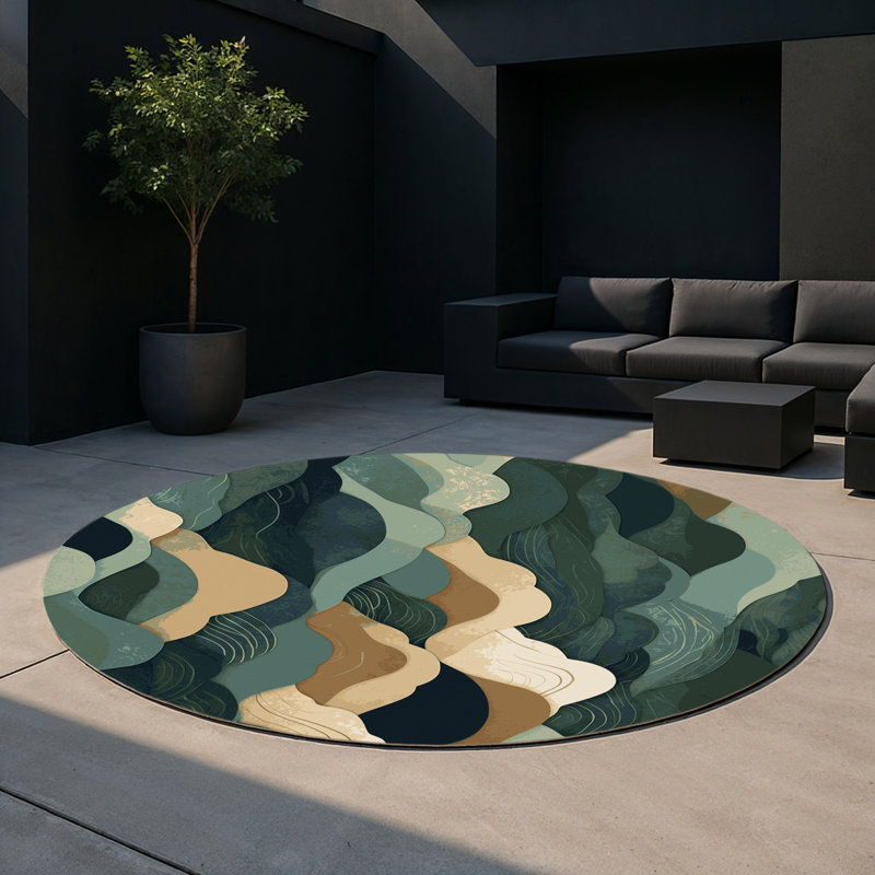 Tapis intérieur et extérieur Radiant Dreams, Rond 5 pi