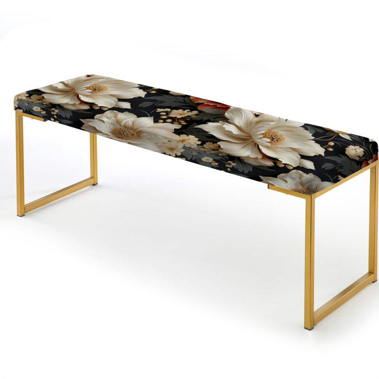 Upholstered Gold Bench