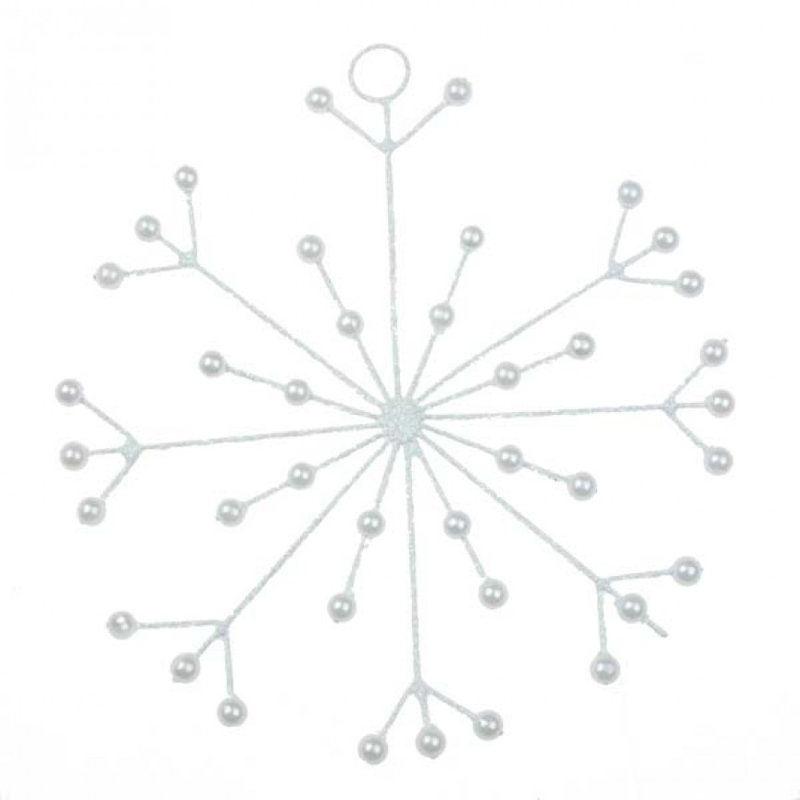 12cm Metal Holiday Shaped Ornament, White