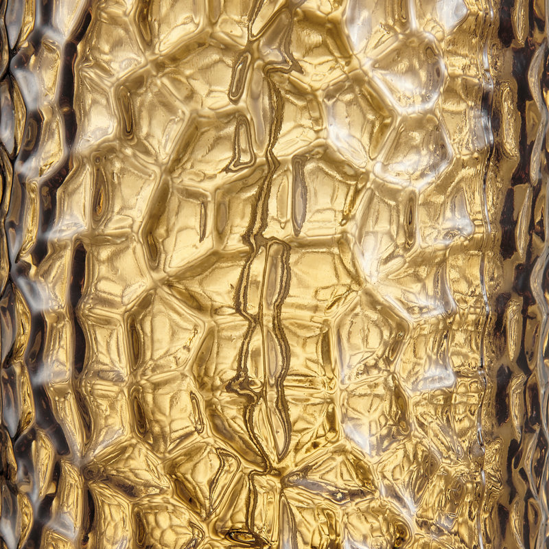 Ambella Orange Toned Dimpled Textured Glass Table Lamp - Vintage Retro Design