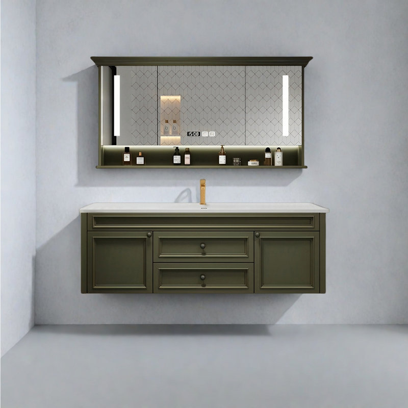 Modern American single-basin bathroom cabinet, 48"