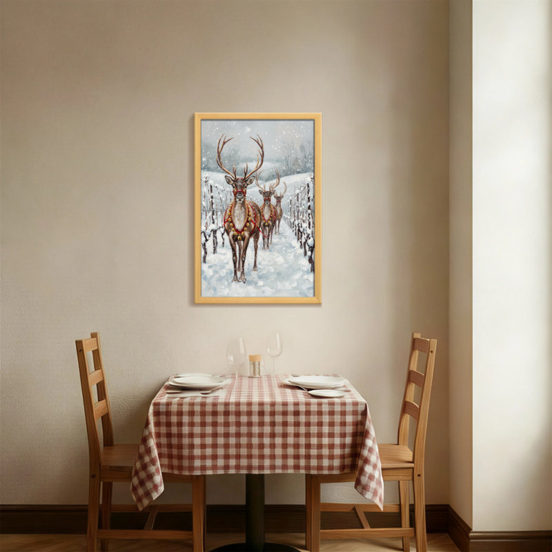 Animaux, cerf d'hiver avec décorations de Noël