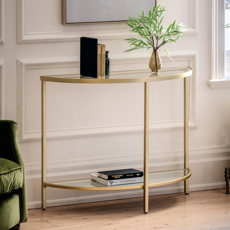 Richman 100cm Glass Top Console Table, Gold
