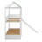 Wooden House Style Twin Over Twin Convertible Bunk Bed With Slide And Trundle