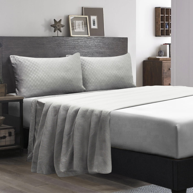 Ensemble de draps luxueux et doux et confortable, Ensemble de draps pour grand lit + un drap-housse , Gray