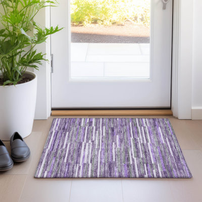 Premium Machine Washable Prisco Purple Rug