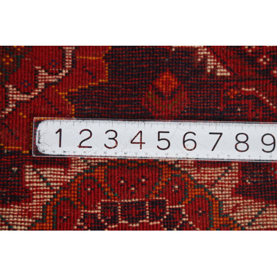 Handmade Red Wool Traditional Runner Rug 4x9