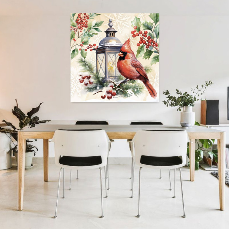 Contemporary A Lanterns Glow With Winter Christmas Art, H 36 po x l 36 po