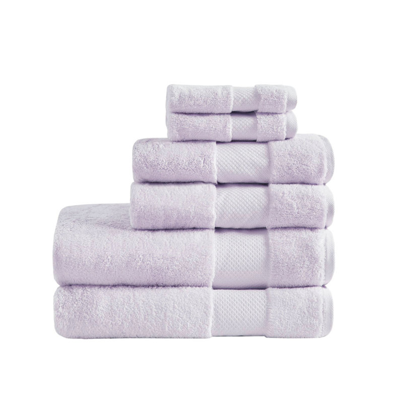 Cotton 6 Piece Bath Towel Set, Lavender