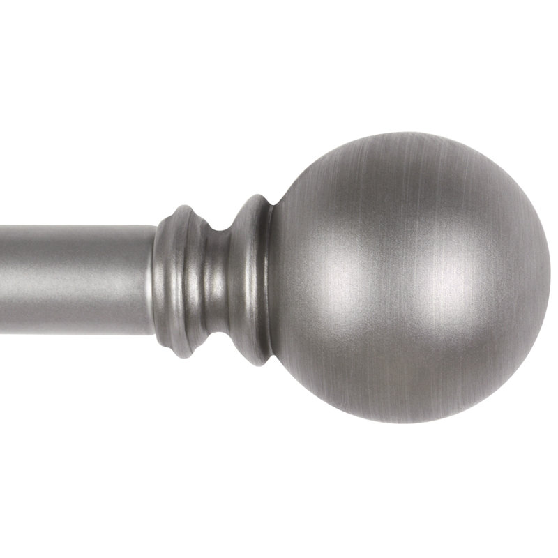 Tringle à rideaux simple réglable 1 po Domynique, Argent, 36” - 72”