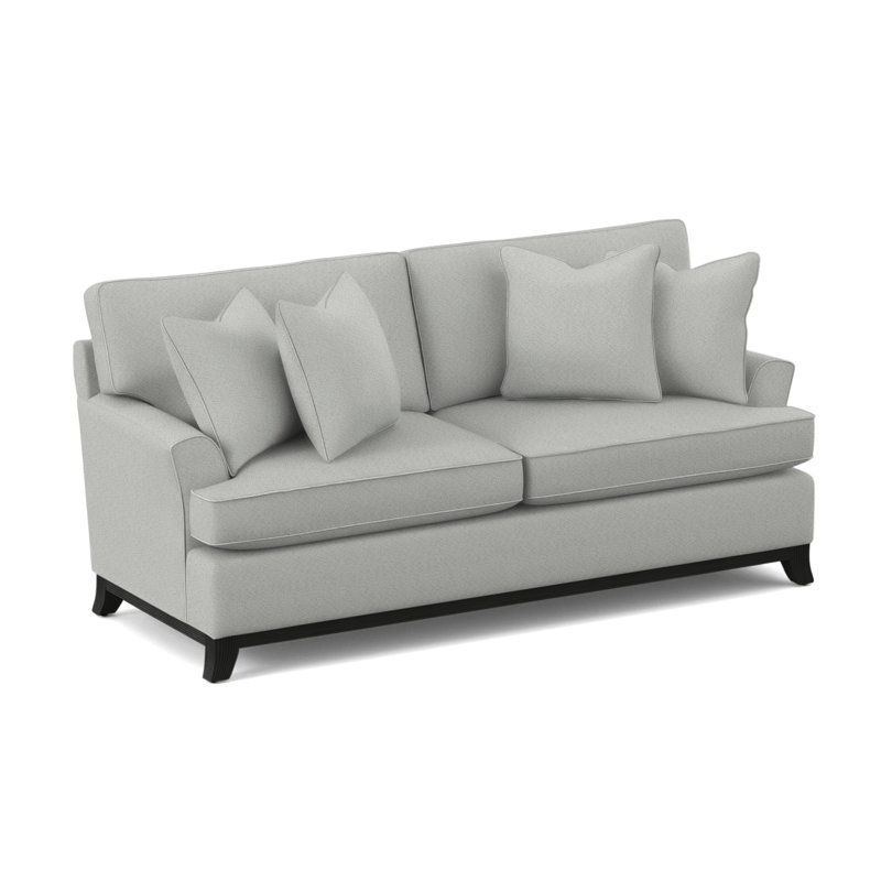 Oaks Way Sofa, Antique Black Finish, Green Performance Fabric; 0851-54