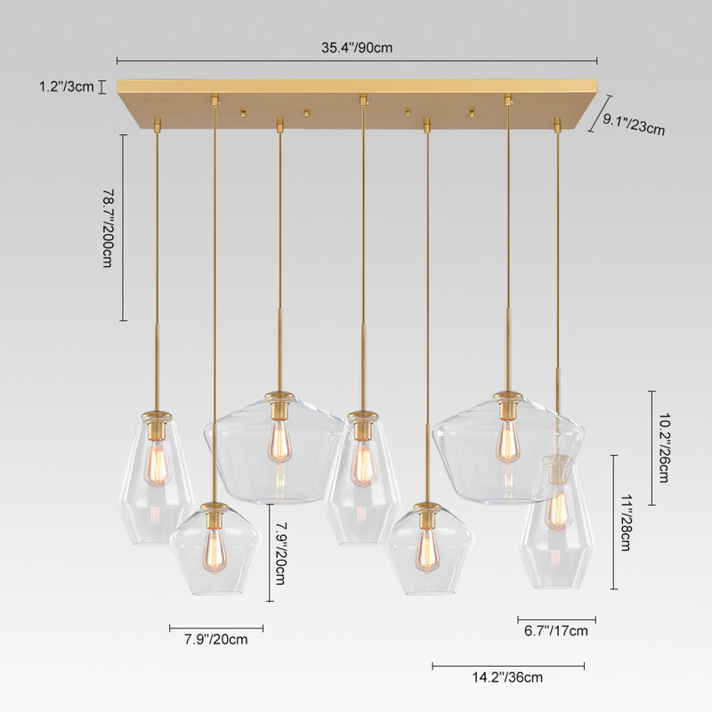Emmeric 7 - Light Brass Pendant