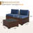 Armless Wicker Outdoor Patio Chair With Cushions Set-1270767534
