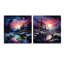 Aurora Borealis Winter Scenery - ensemble de 2 peintures murales en acrylique Aurora Borealis-103920056