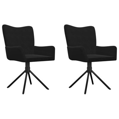 Samarth Swivel Dining Chairs 2 Pcs Upholstered Accent Leisure Side Chair Velvet