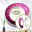 Seit magenta marine en forme de coquillage en spirale - grand miroir Nautilus, décor de miroir mural rond unique moderne, art imprimé en métal-60474346