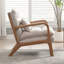 65.5cm Wide Modern Solid Wood Frame Upholstered Armchair with Lumbar Support Pillow-834586640