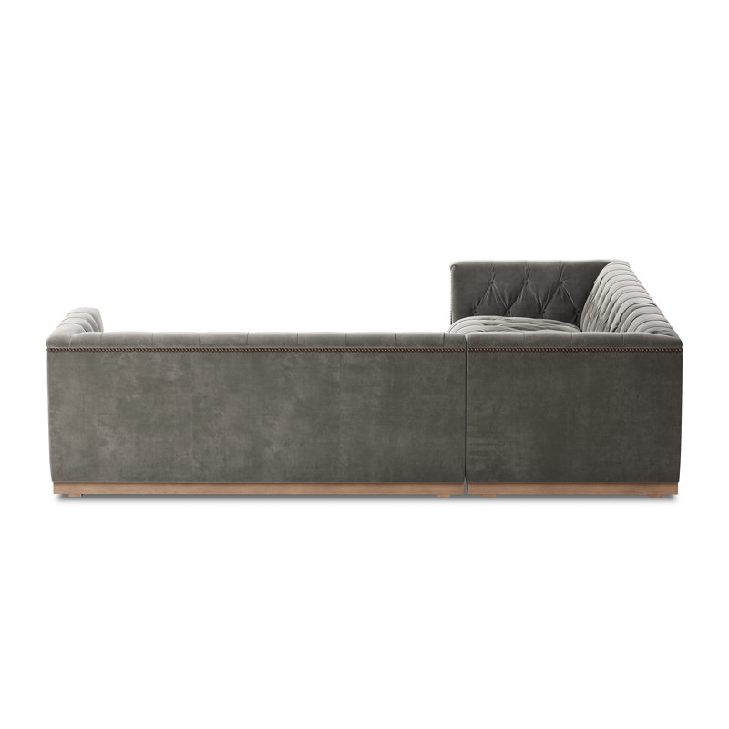 Kensington 3 Piece Corner Sectional - 101 - Destroyed Black, Sapphire Birch Top Grain Leather