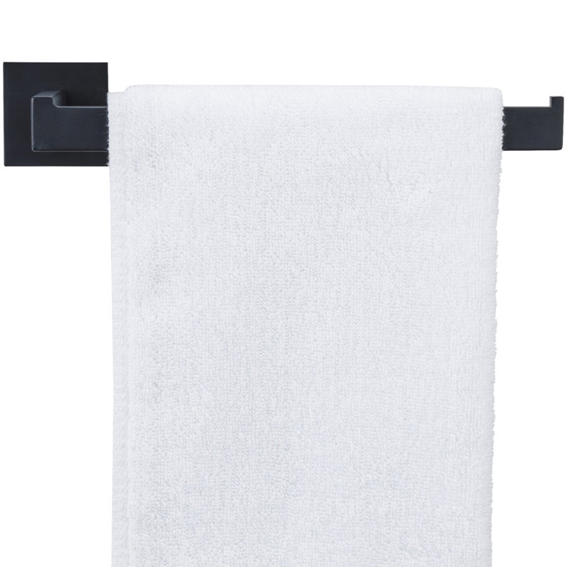 Porte-serviettes noir en acier inoxydable