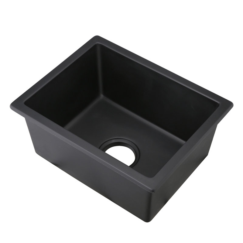 Évier de bar en quartz avec crépine L 13,77 po x l 17,71 po Quartz