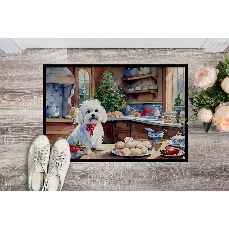 Paillasson Maltese Christmas Cookies DAC3849, L 24 po x L 36 po