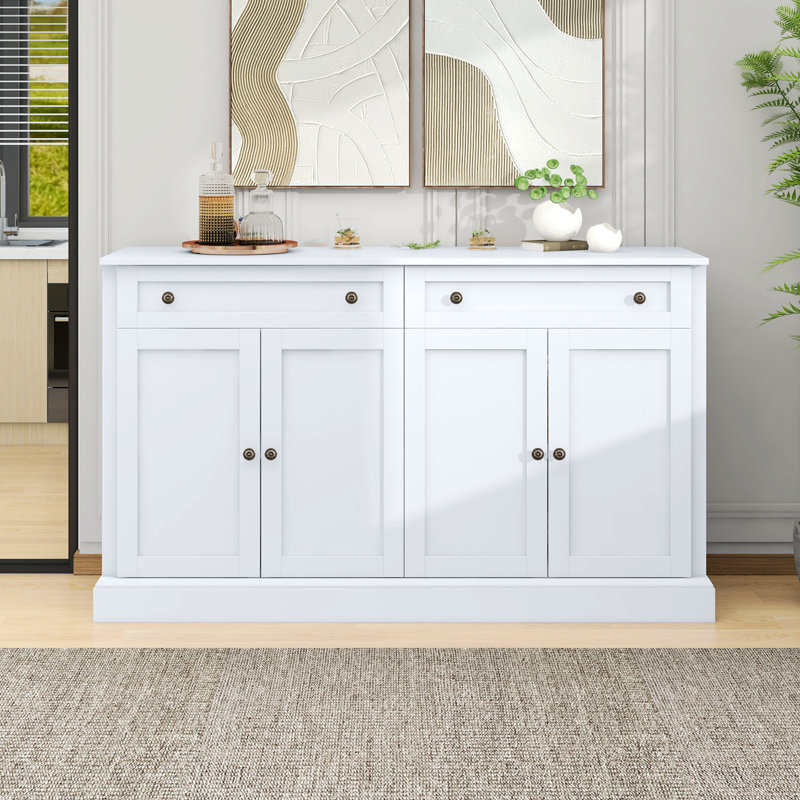 2 -Drawer Wood Accent Storage Cabinet, White