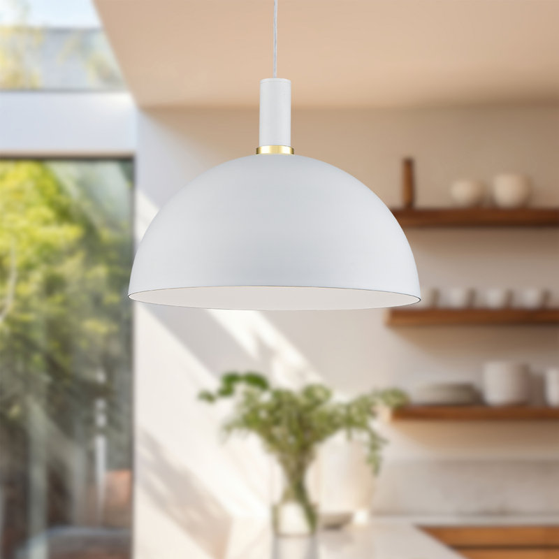 Archibald 1 - Light Single Pendant, White, 12" H x 16" W x 16" D