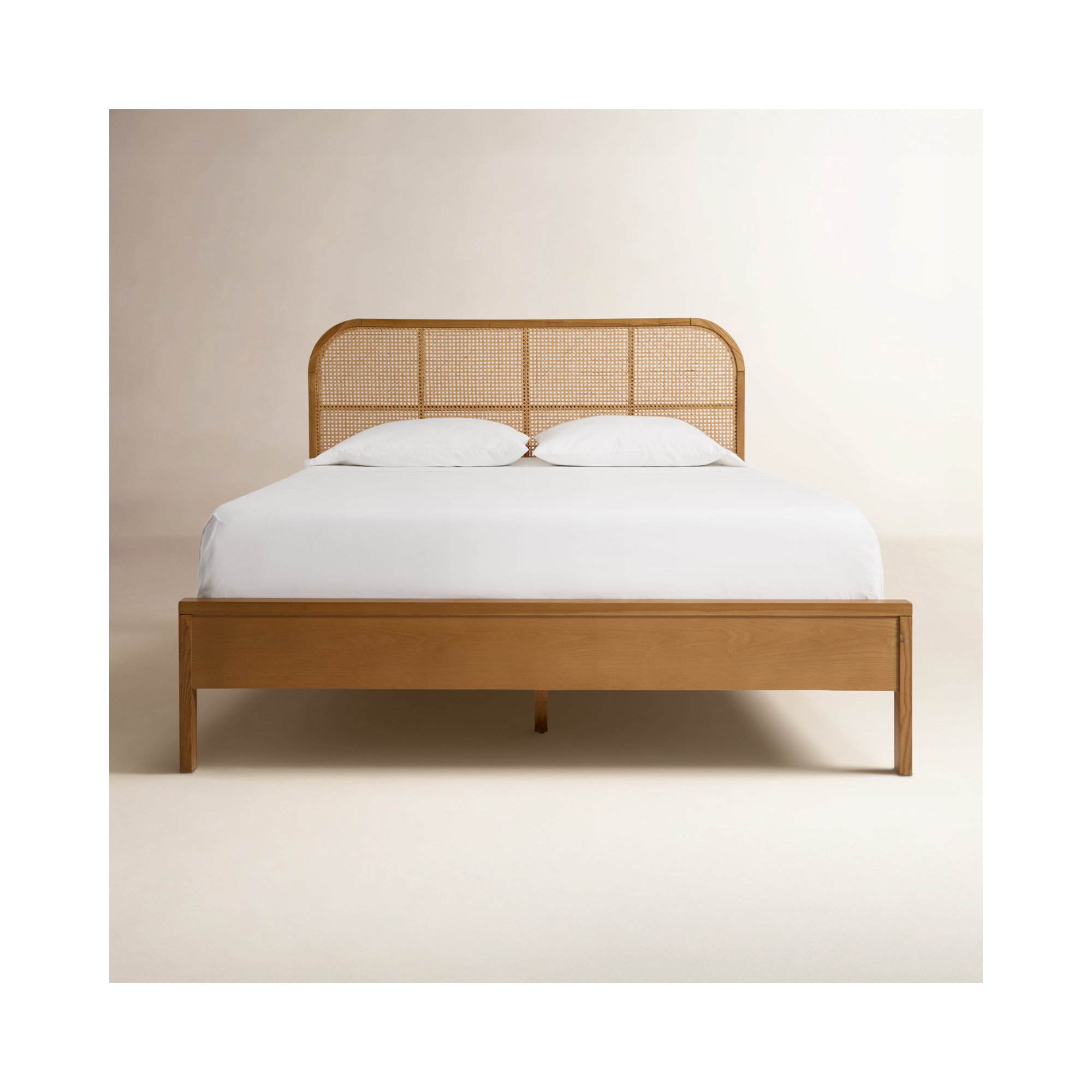 Alvery Cane Bed, Queen, Natural