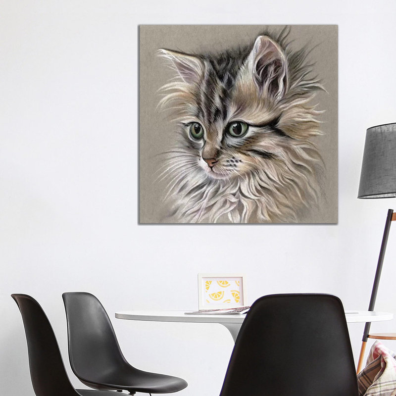 Kitten Portrait I 1 Piece Wrapped Canvas Painting, 93.98 cm H x 93.98 cm W x 1.91 cm D