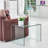 Transparent End Table,Tempered Clear Bent Glass Sidetable