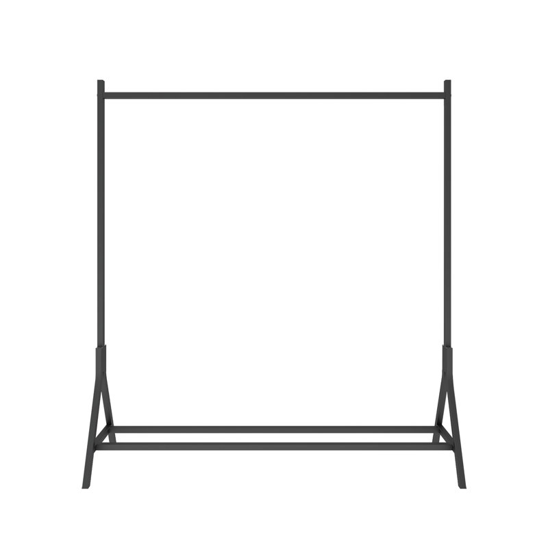 Sleek black garment rack | freestanding single-pole clothing hanger | multi-functional bedroom wardrobe organizer stand