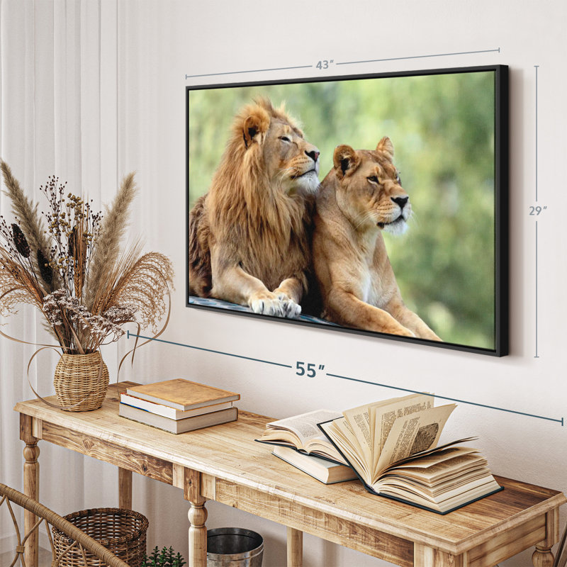Animal " Lion Couple Wall Art ", 29" H x 43" W