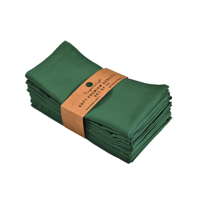  Cloth Napkins Set of 12, Cotton Linen Blend, Premium Quality, Mitered Corners for Every Day Use Christmas Napkins Cloth, Pre Shrunk and Good Absorbency 18x18 inch Gold Easter Color