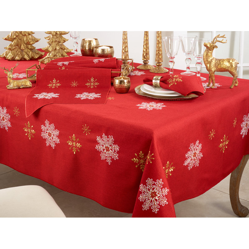 Sermons Polyester Embroidered Square Napkin, Red