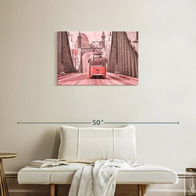 Mehar Pink Cable Car, 20" H x 30" W