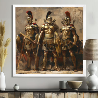 Guerriers grecs prêts pour la bataille - Armée, salon d'art mural