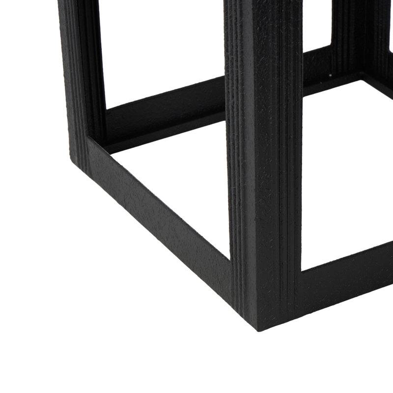Cole And Grey Metal Nested Accent Table With Arched Cutouts, Black