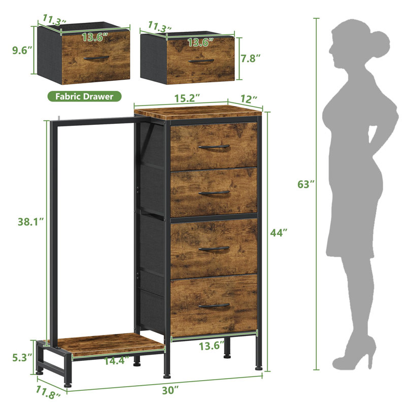 Commode avec support suspendu