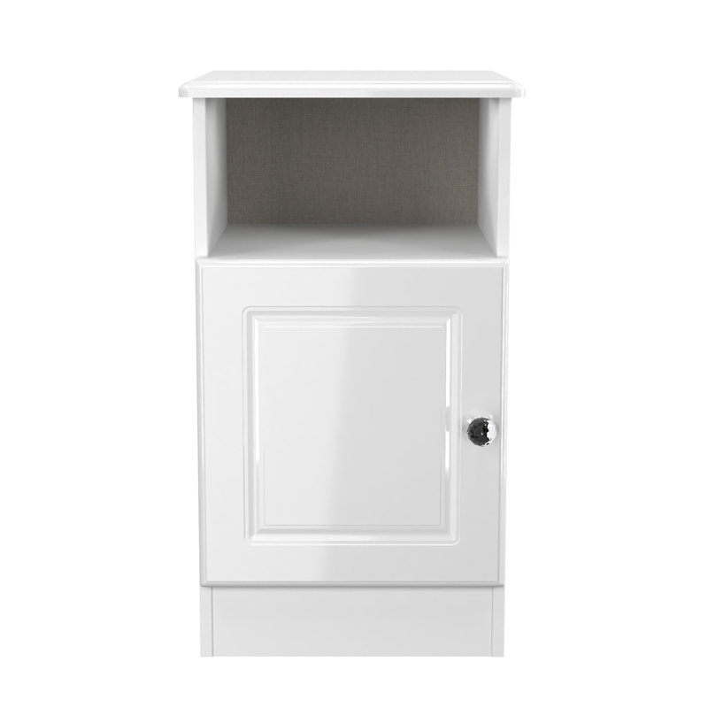 Fully Assembled Folden Nightstand in White Gloss
