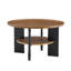 Ensemble table basse et table d'appoint rondes modernes de 80 cm avec tablette de rangement
