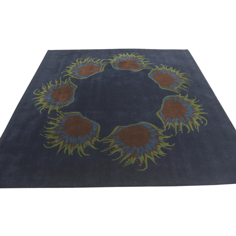 Tapis carré bleu marine Parris