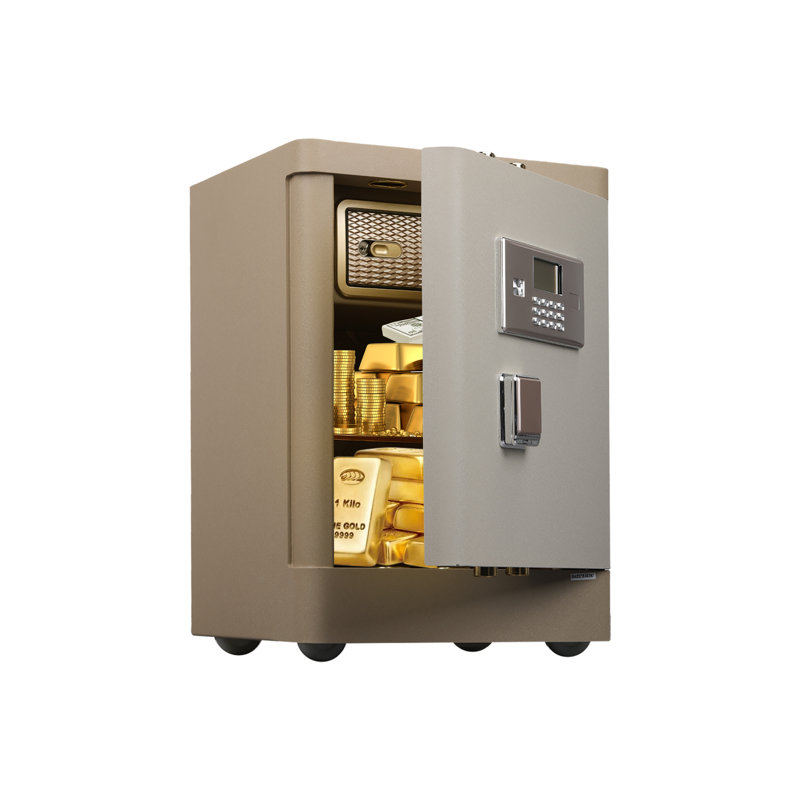 Coffre-fort de sécurité en acier de 23,6 po avec alarme vibrante, rangement ignifuge et coffre-fort intérieur - idéal pour la maison, le bureau et les appartements