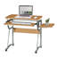 Bureau d'ordinateur compact avec tablette latérale et panneau de clavier